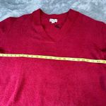 Ava & Viv Sweater Womens 1X Magenta Red Fuzzy Soft Comfy Pullover V-Neck Photo 1