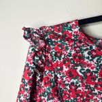 J.Crew Cotton-Blend Poplin Ruffle Floral Long Sleeve Top XL Button Cuff Stretchy Photo 1