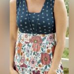 Matilda Jane  sz small womens wide strap tank blue top with floral design bottom Photo 9