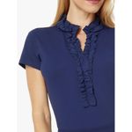 Lilly Pulitzer  Luxletic Frida Ruffle Polo Top Womens XL Navy Blue UPF 50+ Preppy Photo 2