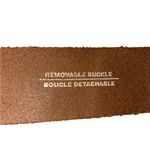 Y2K Great American Pewter Virgin Mary Buckle & white crackle leather Belt Silver Photo 3