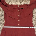 Lulus  Ruffled Off-Shoulder Linen Jumpsuit, Size M Photo 9