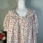 VTG Willow Creek Floral Cotton Gown Lounger Dress Cottagecore Medium M Made USA White Photo 2