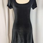 American Vintage 90s Vintage MG Apparel Velvet Scoop Neck Short Sleeve Mini Dress Black Small Photo 14
