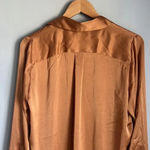 hatch maternity satin button down long sleeve shirt Orange Size undefined Photo 7