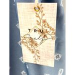 New Tru Self Geometric Boho Dusty Blue Top‎ Cuffed Plus Size 3X Casual Woven Photo 3