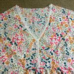 SheIn  Women’s 3XL Lace Splice V-Neck Floral Print Short Sleeve Shirt Peplum Top Photo 3