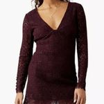 Free People  Honey Honey Lace Long Sleeve Mini Dress in Potent Photo 2