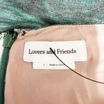 Lovers And Friends Ramona Ruched V Neck Jade Green Metallic Holographic Dress S Photo 1