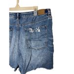 American Eagle Blue Distressed Frayed Hem Highest Rise Baggy Shorts US 16 Photo 8