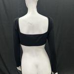 Princess Polly Princess‎ Polly 10 Black Wired Straight Neckline Becca Long Sleeve Crop Top Photo 5