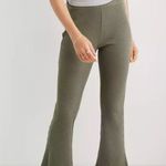 Aerie  Green Waffle High Waisted Flare Pull on Pant Size M Photo 0