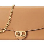 NWT Lauren Ralph Lauren Leather Medium Adair Wallet Crossbody Summer Buff Tan Photo 0