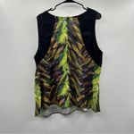 Lane Bryant Green & Black Feather Leaf Print Sleeveless Top Size 22 Photo 3