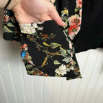 Bershka  Outerwear black floral open front blazer 3/4 size large B2 Photo 3