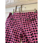 Vintage 90s low rise black pink geometric skinny leg cotton pants Size L Photo 5