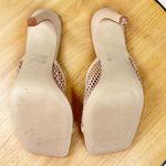 Steve Madden Novella Mesh Fishnet Open Toe Mule Sandal Heels Nude Tan 7.5 Photo 7