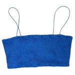 Anthropologie  maeve blue smocked micro tube top spaghetti‎ straps women’s XL Photo 0