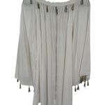 Anthropologie Pia Pauro Embroidered Beaded Tassel Tunic Coverup White Size Large Photo 1