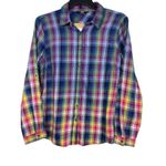 Max UK 18 US 14/16 Rainbow Plaid Button Up Long Sleeve 100% Cotton Shirt NWT Photo 2