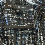 Boston Proper  Metallic Tweed Duster Cardigan Sz 4 Fringe Holiday Party Photo 5