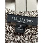Perceptions  Paisley Short Sleeve Round Neck Tie Back Blouse Size‎ 8 Brown Boho Photo 1