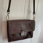 A Very HTF Rare Vintage Tumi X Carlos Falchi Brown Leather Crossbody Handbag Gold Photo 3