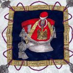 Stunning Silk Grand Uniform Style‎ Scarf hand rolled edges Blue Photo 1