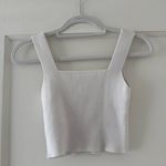 SheIn  White Ribbed square neck cropped sweater tank Top size XSmall EUC Photo 0