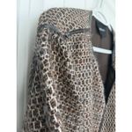 Lafayette 148 New York Wool Blend Tweed Blazer Leather Trim Size XXLBrown *READ Photo 3