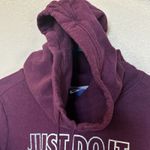 Nike Womens  Air Just Do It Maroon Funnel Neck Hooded Sweatshirt sz Small Photo 2
