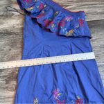 SALONI One Shoulder Ruffle Embroidered FLORAL Dress BLUE Size 6 #134 Photo 4