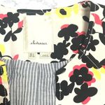 Elevenses Anthropologie Floral Vest size 2 Off white Black Pink Crop Cap Sleeve Photo 4