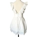 NEW For Love & Lemons Serena Sleeveless White Eyelet Ruffle Mini Dress Sz Small Photo 3