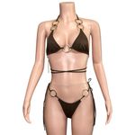 ADORA SWIM Rome Top & Maiori Bottom, Brown, Medium Brown Photo 4