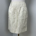 Banana Republic  Womens Skirt Pockets Beige Knee Length A Line Shiny Skirt Size 2 Photo 3