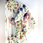 Rose + Olive  M Boho Floral Print Ruffle Sleeve Crop Top Photo 2