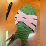 Adrienne Vittadini  Green Rope Pink Lace-Up Sandals –‎ Made in Spain, Size 7 Photo 5