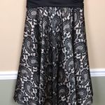 Betsy and Adam  Women’s Cocktail Evening Pattern Black Beige Fit Flare Halter Dress Photo 2