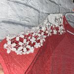 Womens scoopneck 3/4 sleeve batwing top w/floral lace shoulder S Multi Photo 3