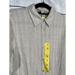Orvis New Women's Taupe Tan Stripe Linen Button Down Shirt Size Small Photo 7