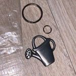 NWT Silver watering can gardening key ring Photo 0