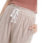 Aerie Brown & White Stripe Gauze High Waisted Pull On Pants size Small Photo 1