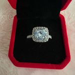 Gorgeous Stainless Steel Silver 1.5 Carat Princess Cut Cubic Zirconia Ring SZ 7 Photo 0