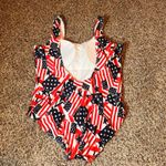 American Flag One Piece Swimsuit Womens XL Patriotic Stars Stripes USA Red Photo 1
