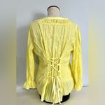 Harvé Benard Y2K Harve Benard Yellow Textured Blouse with Lace and Embroidery size Large Photo 1