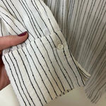 Ecru  100% Silk Black and White Striped Shirt Size L Photo 9