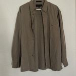 M.E. Sport Collection Brown Plaid Long Sleeve Shirt Size L Photo 0