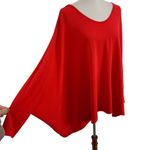 P Luca Milano Red Oversized Dolman Top Large XL Slouchy Comfy Stylish Photo 1