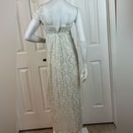 Nicole Miller Silk One Shoulder Dress Maxi 10 Long Foil Silver White Gown Size 2 Photo 6